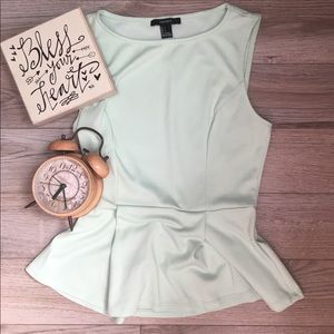 Mint green peplum top